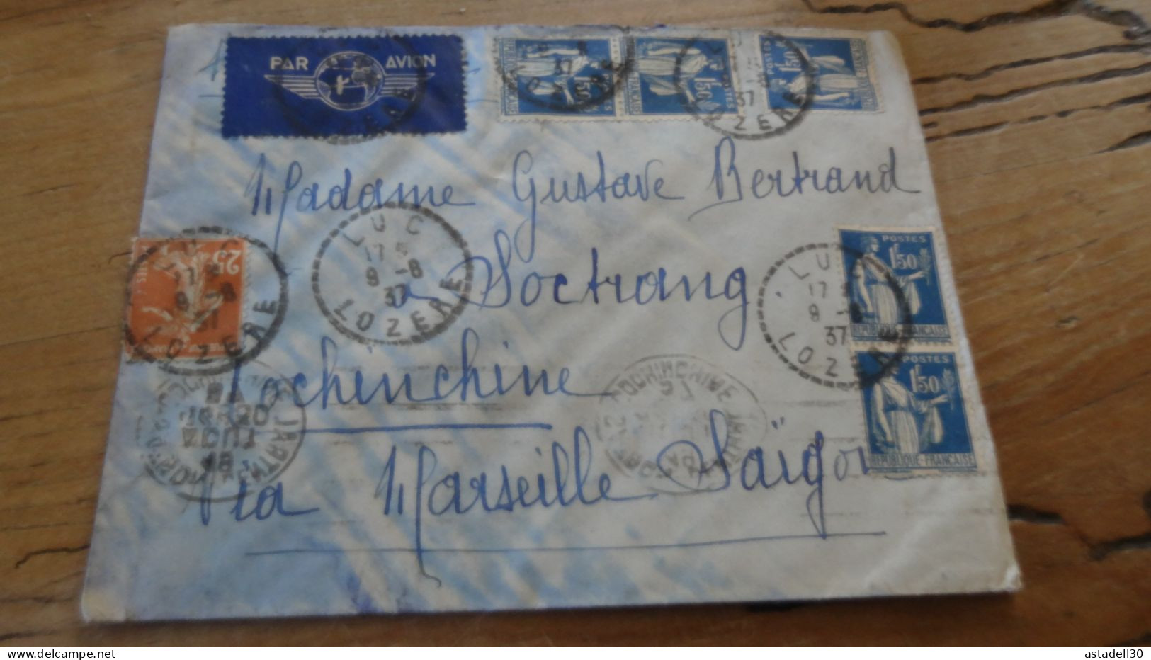 Lettre De Luc Pour La COCHINCHINE - 1937 ............BOITE1.......... 518 - 1921-1960: Modern Tijdperk