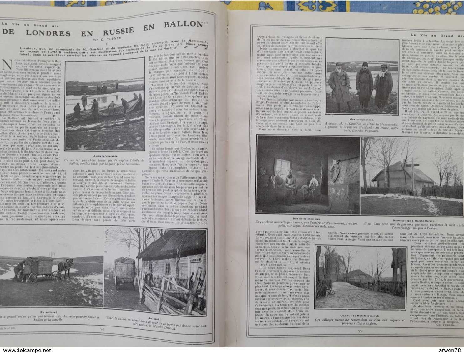 LA VIE AU GRAND AIR N° 540 /1909 BOXE COURSES DE NICE DE LONDRES EN RUSSIE EN BALLON ORVILLE WRIGHT VOITURES  ETC .... - 1900 - 1949