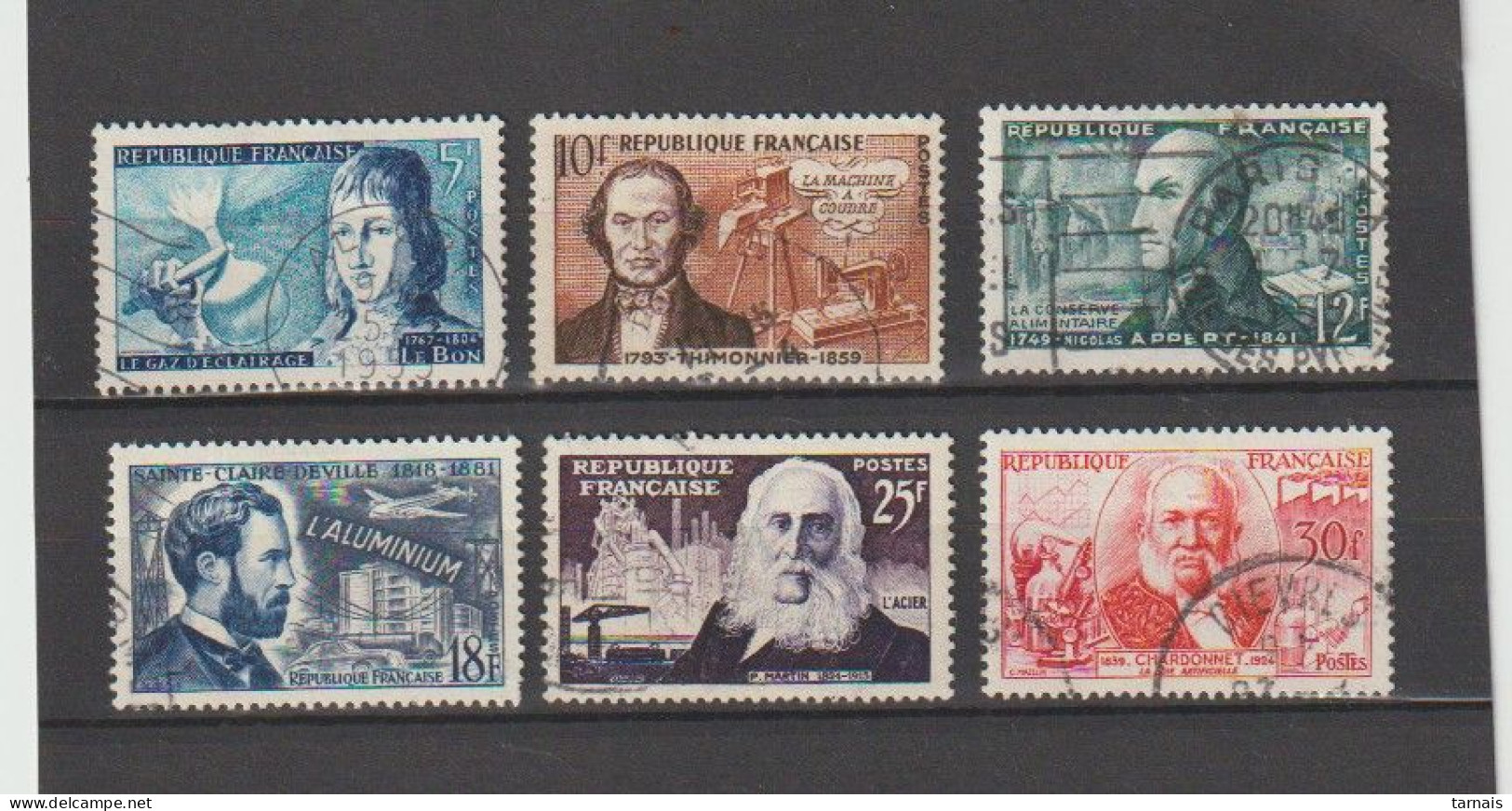 1955 N°1012 à 1017 Inventeurs Oblitérés (lot 236b) - Used Stamps