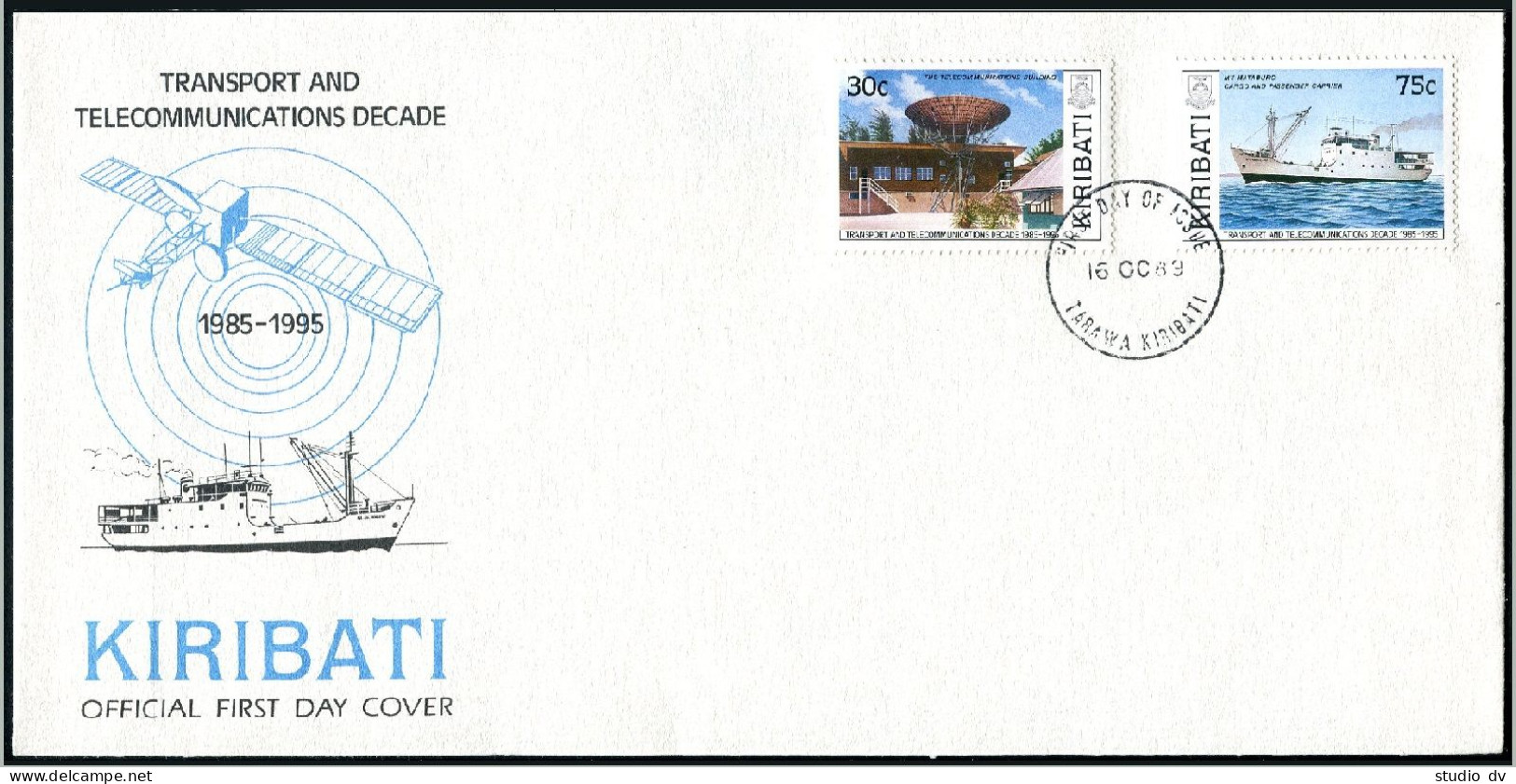 Kiribati 528-529, FDC. Mi 532-533. Transport, Telecommunications Decade, 1985. - Kiribati (1979-...)
