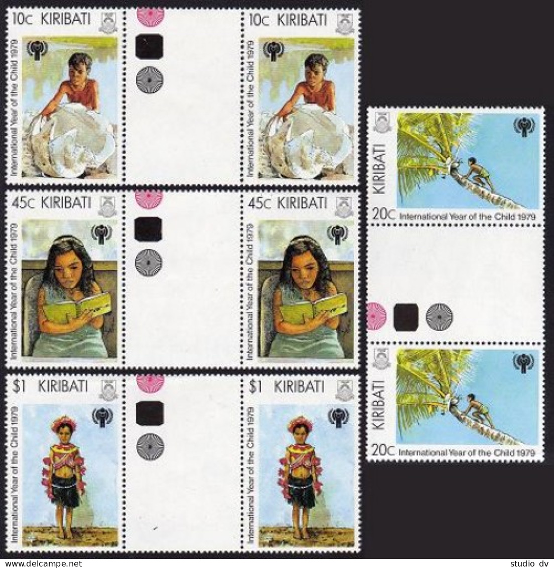 Kiribati 345-348 Gutter, MNH. Michel 342-345. Year Of Child IYC-1979. - Kiribati (1979-...)