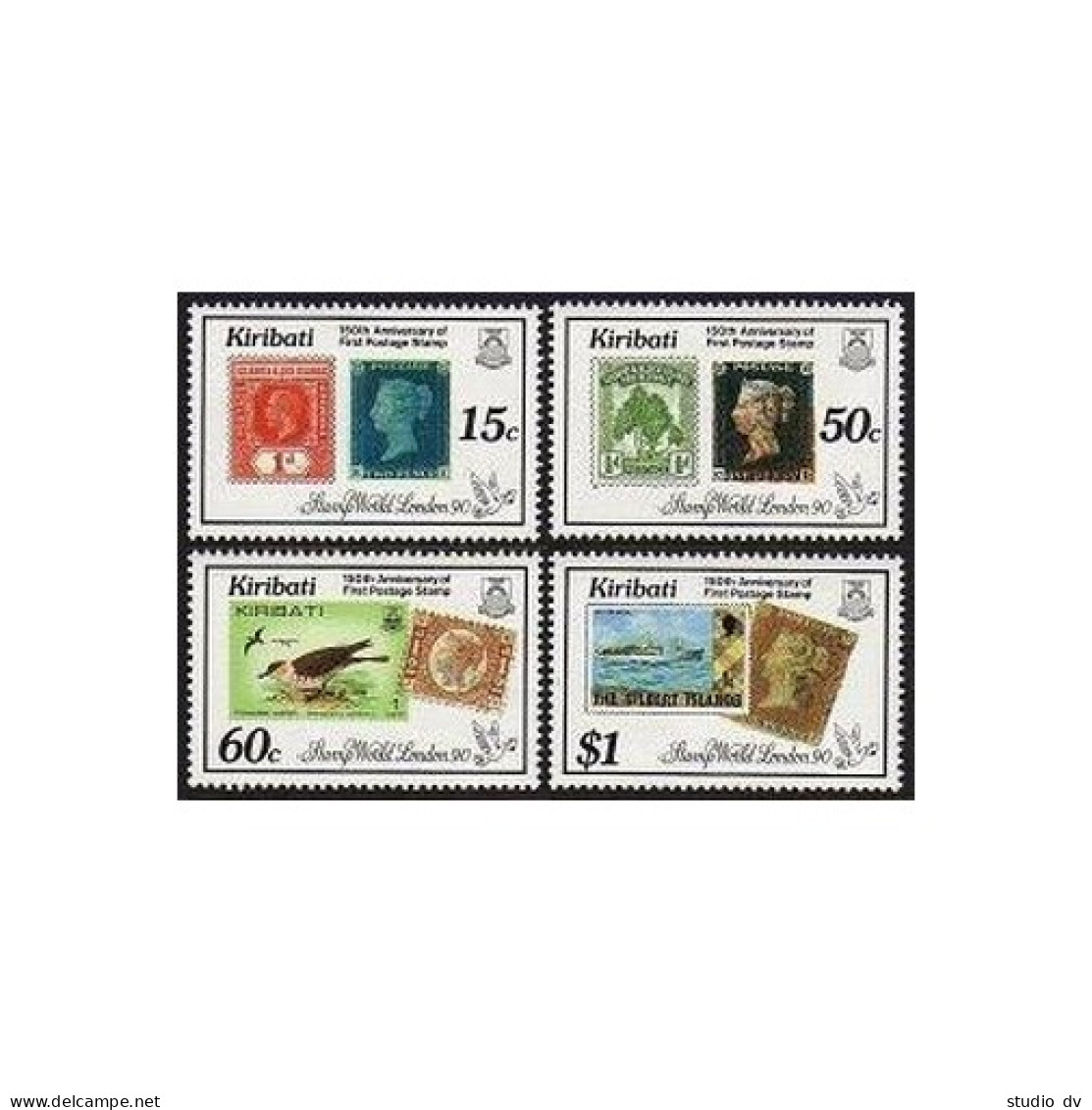 Kiribati 536-539, MNH. Michel 540-543. Penny Black-150, 1990. Tree, Bird, Ship. - Kiribati (1979-...)