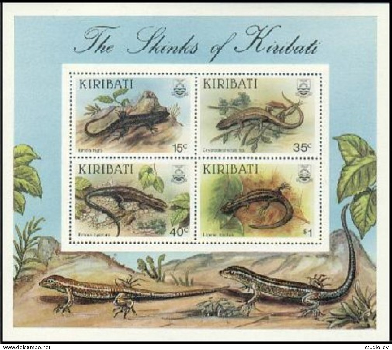 Kiribati 491-494, 494a, MNH. Michel 493-496, Bl.13. Lizards. 1987. - Kiribati (1979-...)