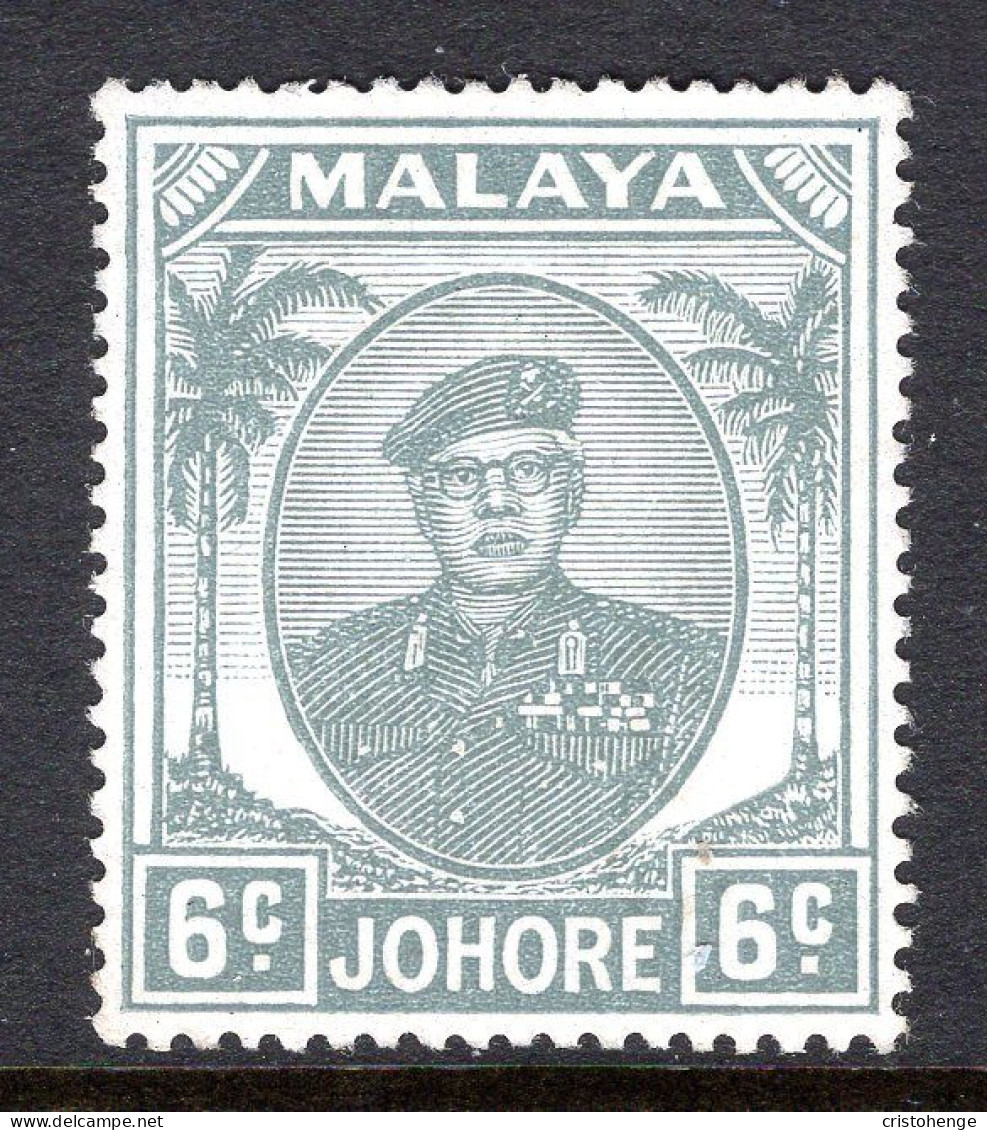 Malaysian States - Johore - 1949 Sultan Sir Ibrahim - 6c Grey HM (SG 137) - Johore