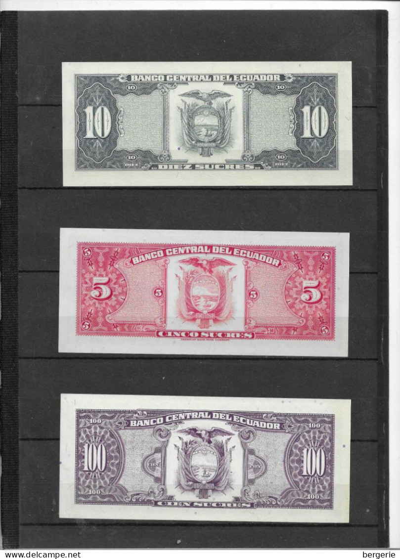 C/286          Equateur    -   3 Billets Neufs - Ecuador