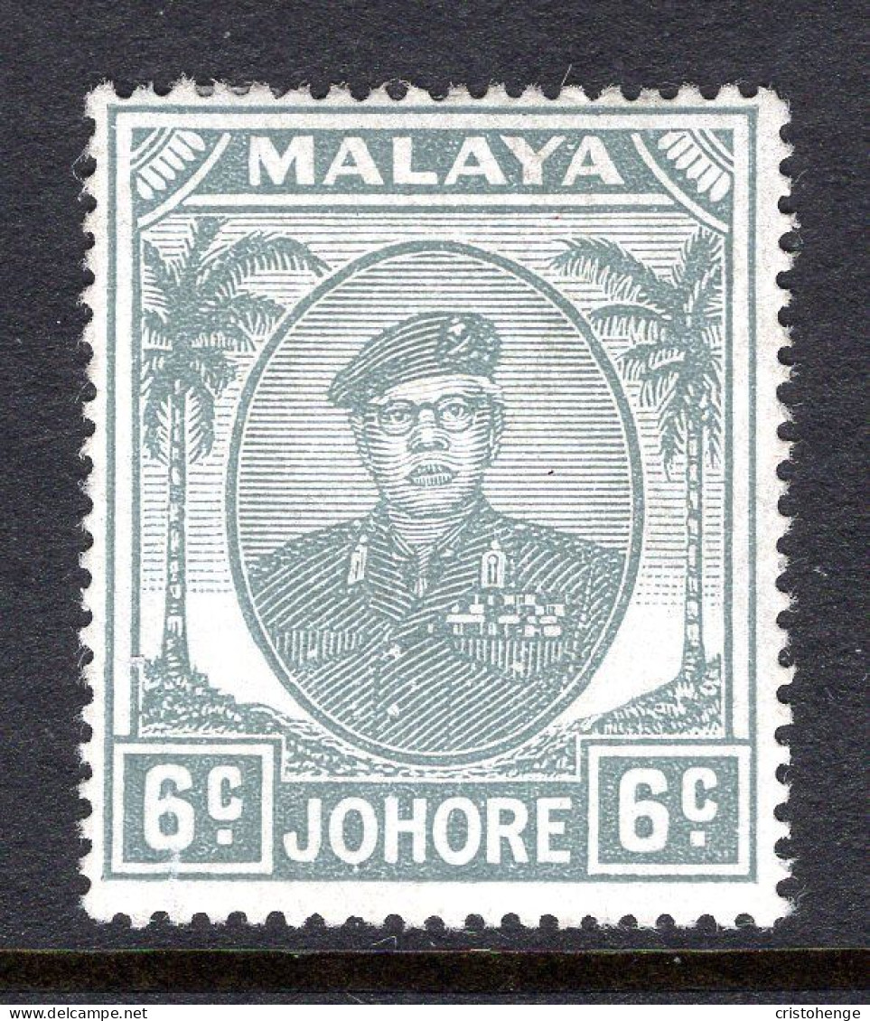 Malaysian States - Johore - 1949 Sultan Sir Ibrahim - 6c Grey HM (SG 137) - Johore