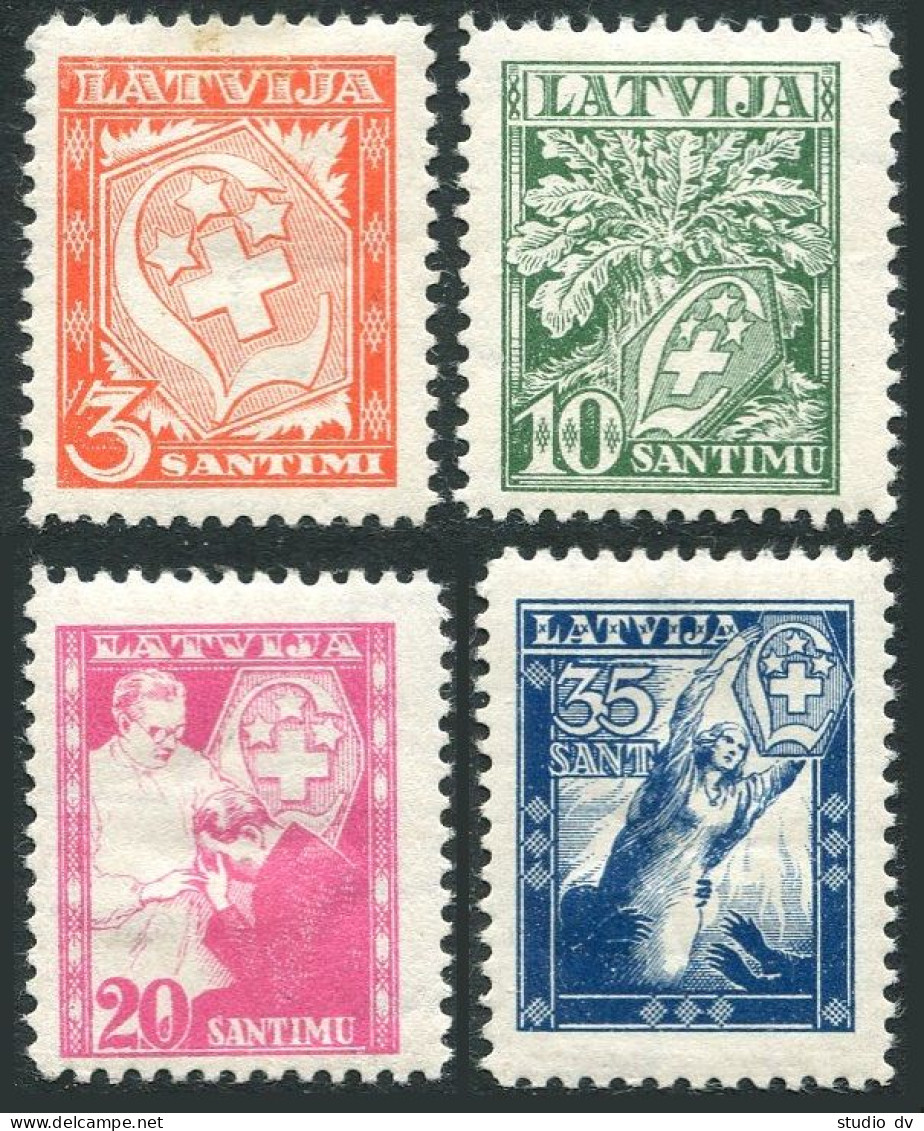 Latvia B92-B95, Hinged. Mi 242-245. Unified Latvia, Strength Of Union, Aid, 1936 - Latvia