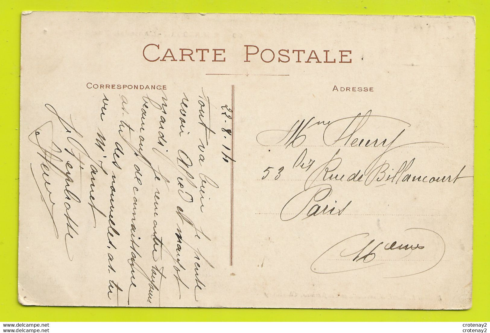 50 CHERBOURG En 1914 L'Arsenal N°90 Tampon 50ème Artillerie ? VOIR DOS édition L. RATTI Nouveautés Et Confections - Cherbourg