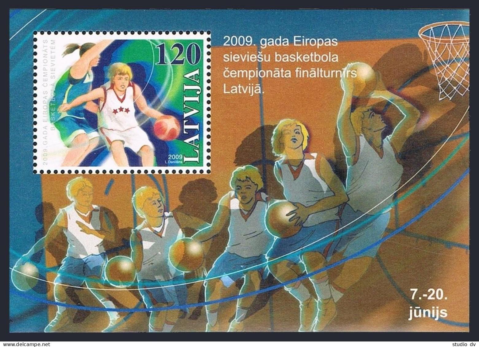 Latvia 735-737,738,MNH. Women's European Basketball Championships,2009. - Lettland