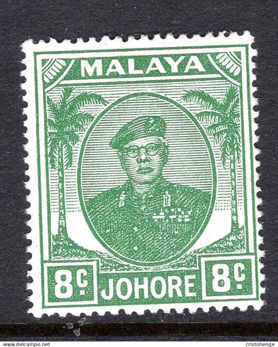 Malaysian States - Johore - 1949 Sultan Sir Ibrahim - 8c Green HM (SG 138a) - Johore