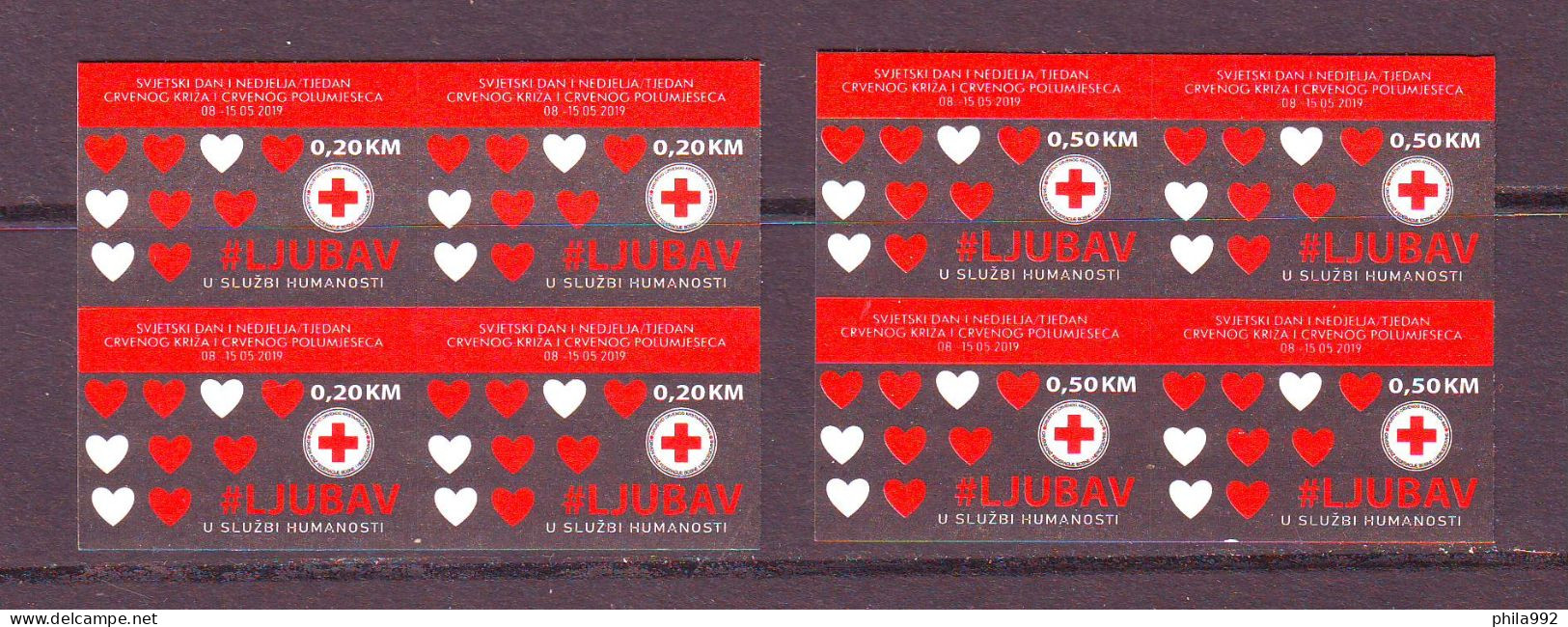 Bosnia:BiH 2019  Charity Stamp Red Cross   Mi.No.41+0.50 Self Adhesive Block Of 4 MNH - Bosnien-Herzegowina
