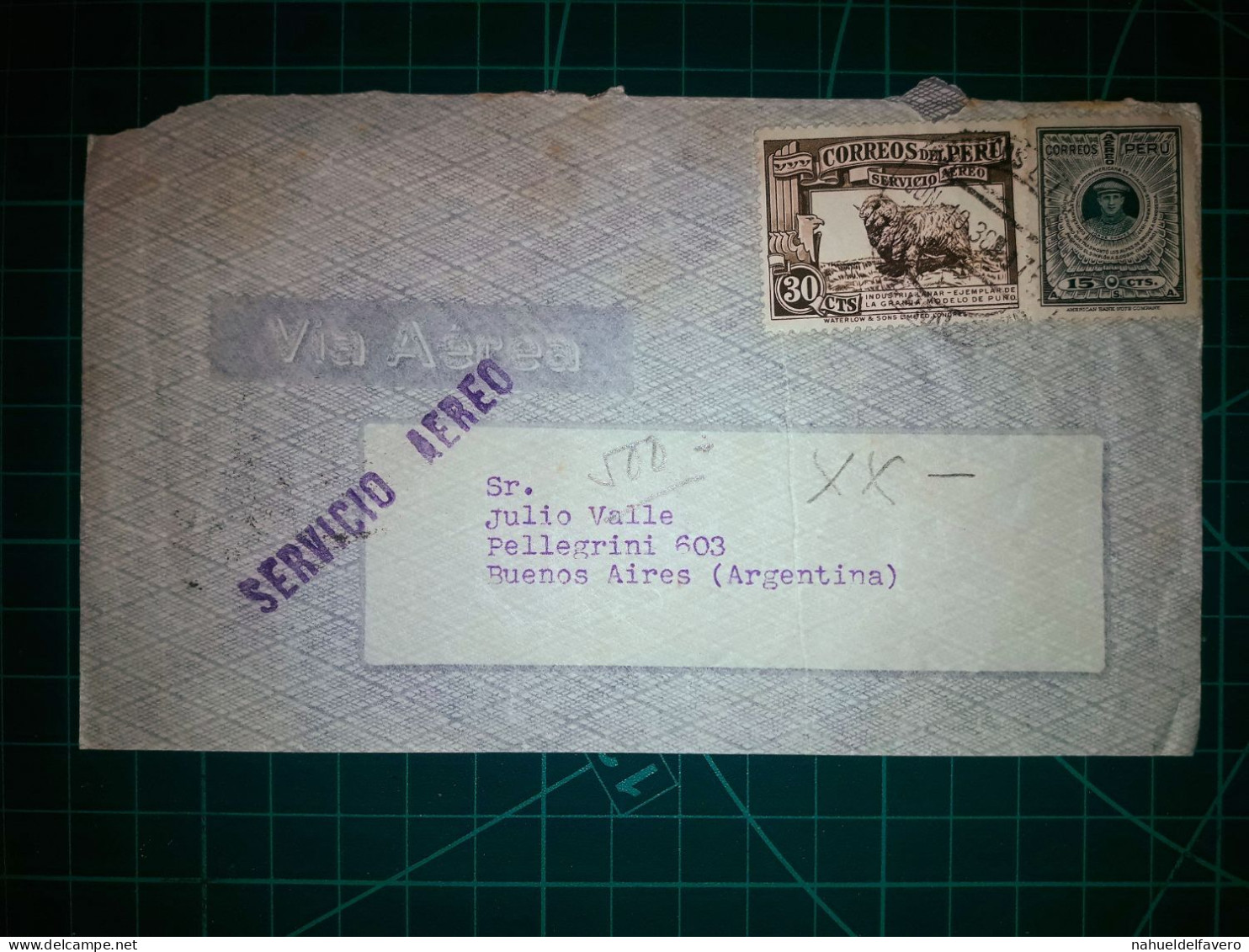 PÉROU, Air Enveloppe A Circulé Par Avion Jusqu'à Buenos Aires, Argentine Avec Une Variété De Timbres-poste. Année 1938. - Peru