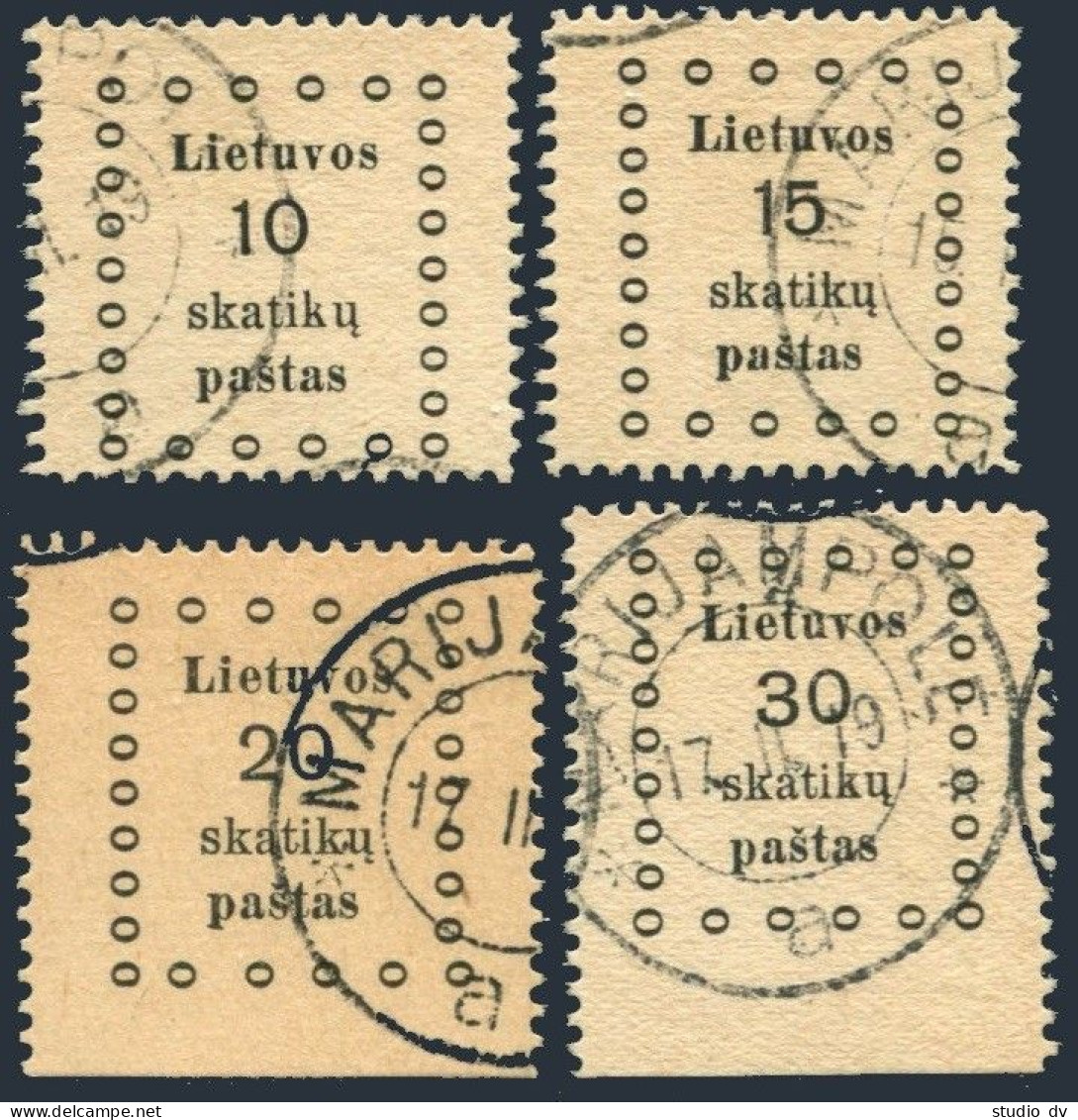 Lithuania 9-12,used.Michel 9-12. First Kaunas Issue,1919. - Lithuania
