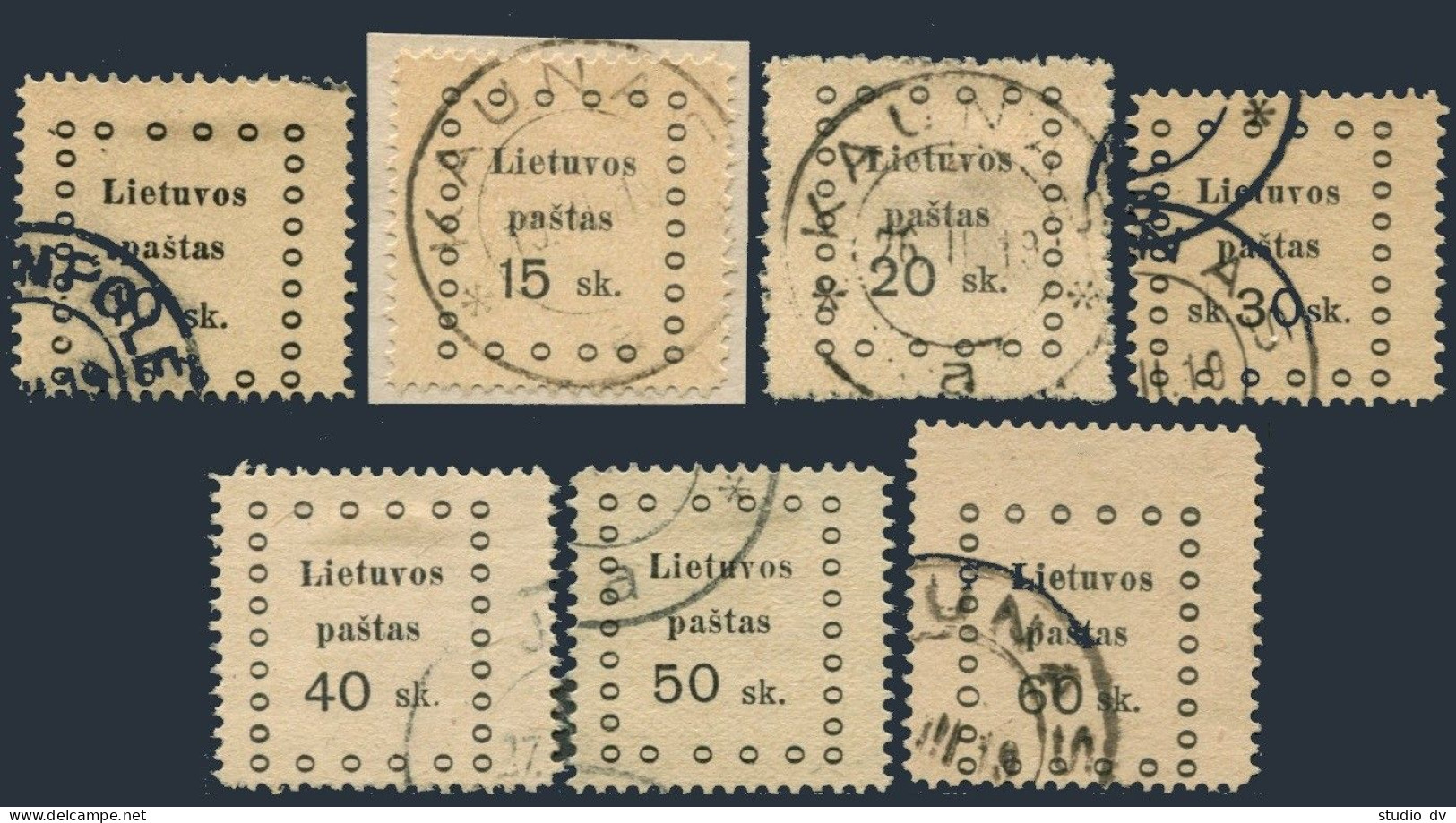 Lithuania 13-19,used.Michel 13-19. Second Kaunas Issue,1919. - Lithuania