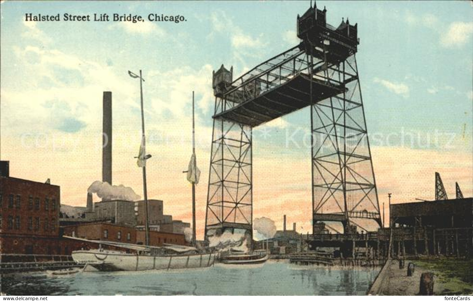 72081906 Chicago_Illinois Halsted Street Lift Bridge - Andere & Zonder Classificatie