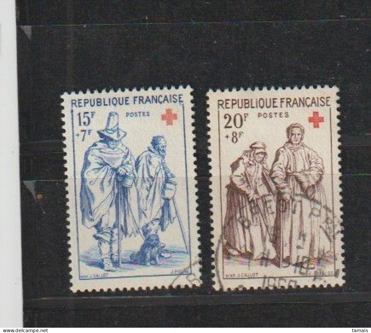 1957 N°1140 Et 1141 Croix Rouge Oblitérés (lot 32a) - Gebraucht