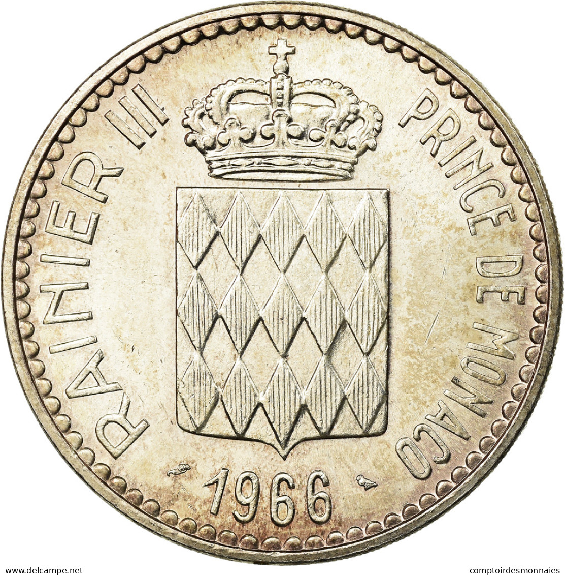 Monnaie, Monaco, Rainier III, Charles III, 10 Francs, 1966, SUP, Argent - 1960-2001 Nouveaux Francs