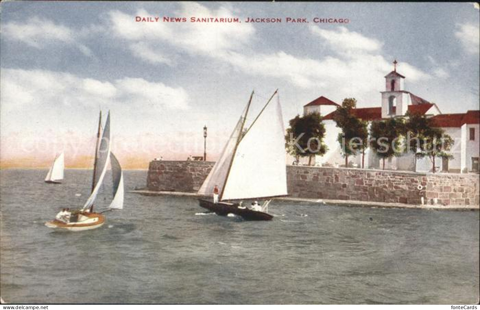 72081887 Chicago_Illinois Daily News Sanitarium Jackson Park Sailing Boat - Other & Unclassified