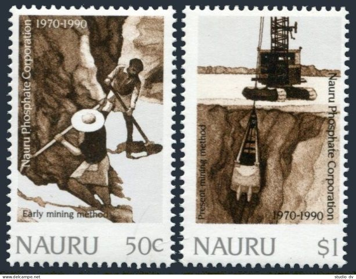 Nauru 368-369, MNH. Michel 367-368. Nauru Phosphate Corporation, 20th Ann. 1990. - Nauru
