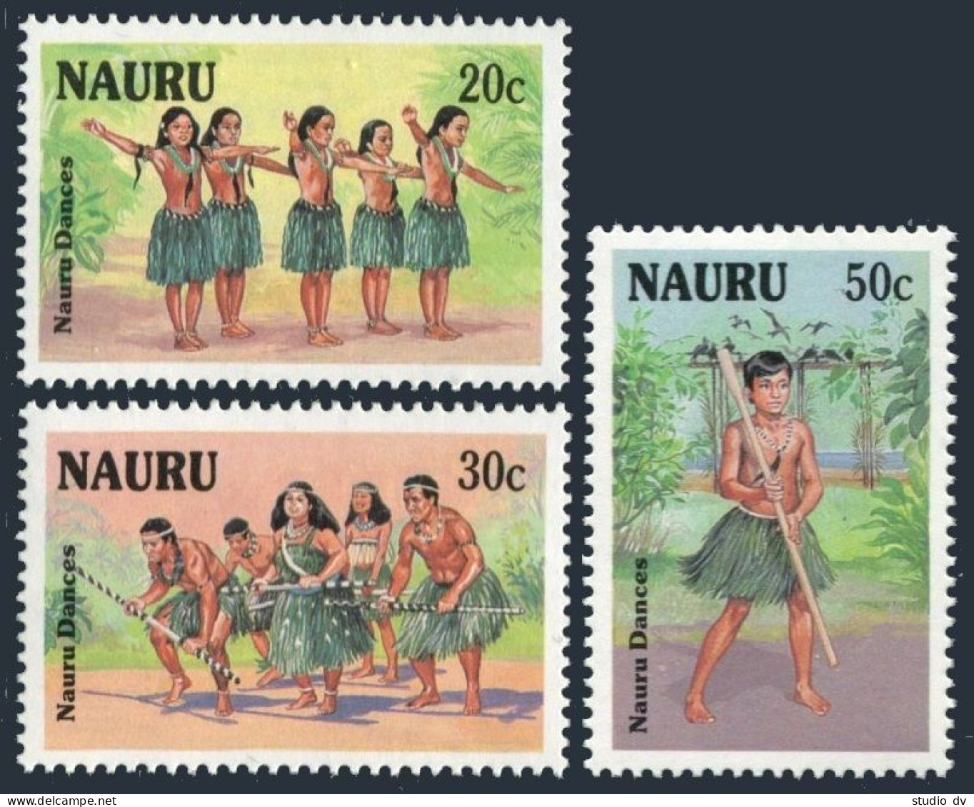 Nauru 331-333, MNH. Michel 330-332. Tribal Dances, 1987. - Nauru