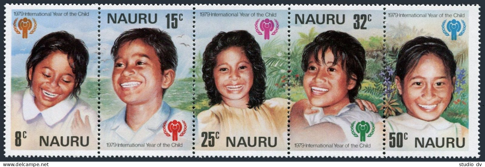 Nauru 201-205a Strip, MNH. Michel 198-202. IYC-1979. Children. - Nauru
