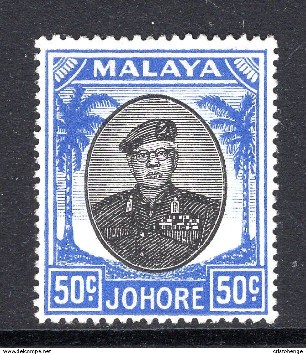 Malaysian States - Johore - 1949 Sultan Sir Ibrahim - 50c Black & Blue HM (SG 144) - Johore