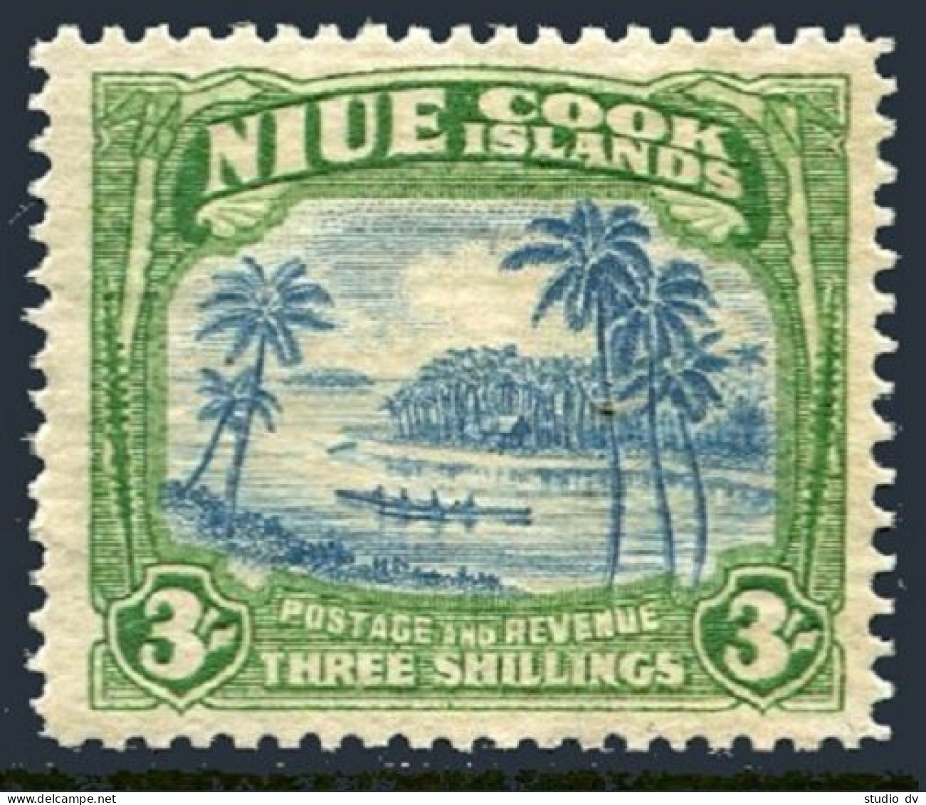 Niue 85, Lightly Hinged. Michel 70. 1946. Coastal Scene With Canoe. - Niue