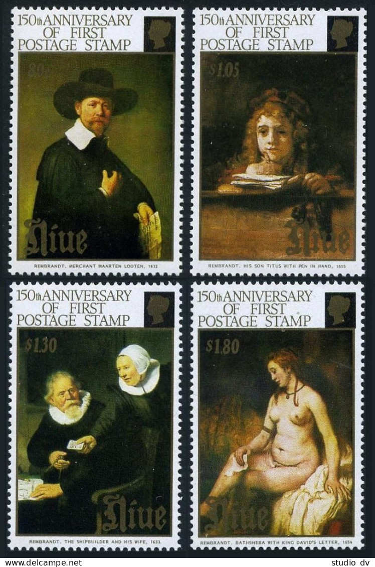 Niue 582-585, MNH. Michel 757-760. Paintings By Rembrandt, 1990. - Niue