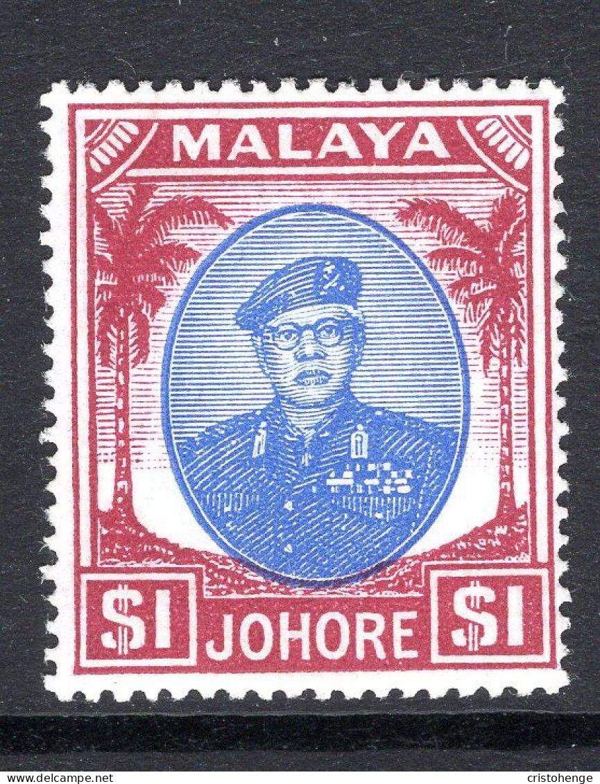 Malaysian States - Johore - 1949 Sultan Sir Ibrahim - $1 Blue & Purple HM (SG 145) - Johore