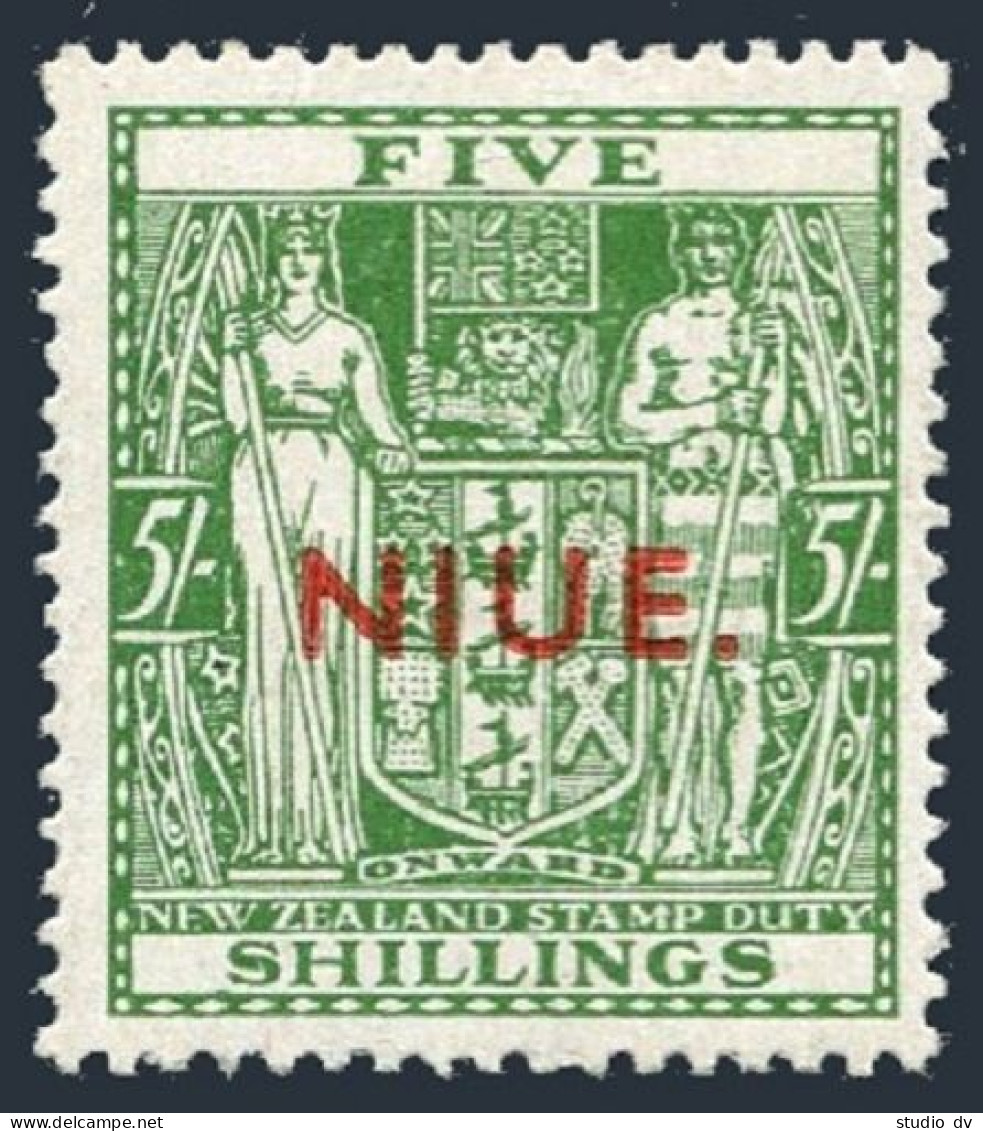 Niue 89B, Lightly Hinged. Michel SM16. New Zealand Postal-Fiscal Stamps, 1944. - Niue