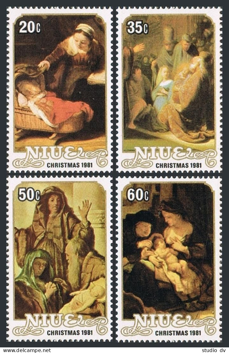 Niue 346-349, MNH. Michel 448-451. Christmas 1981, Rembrandt Paintings. - Niue