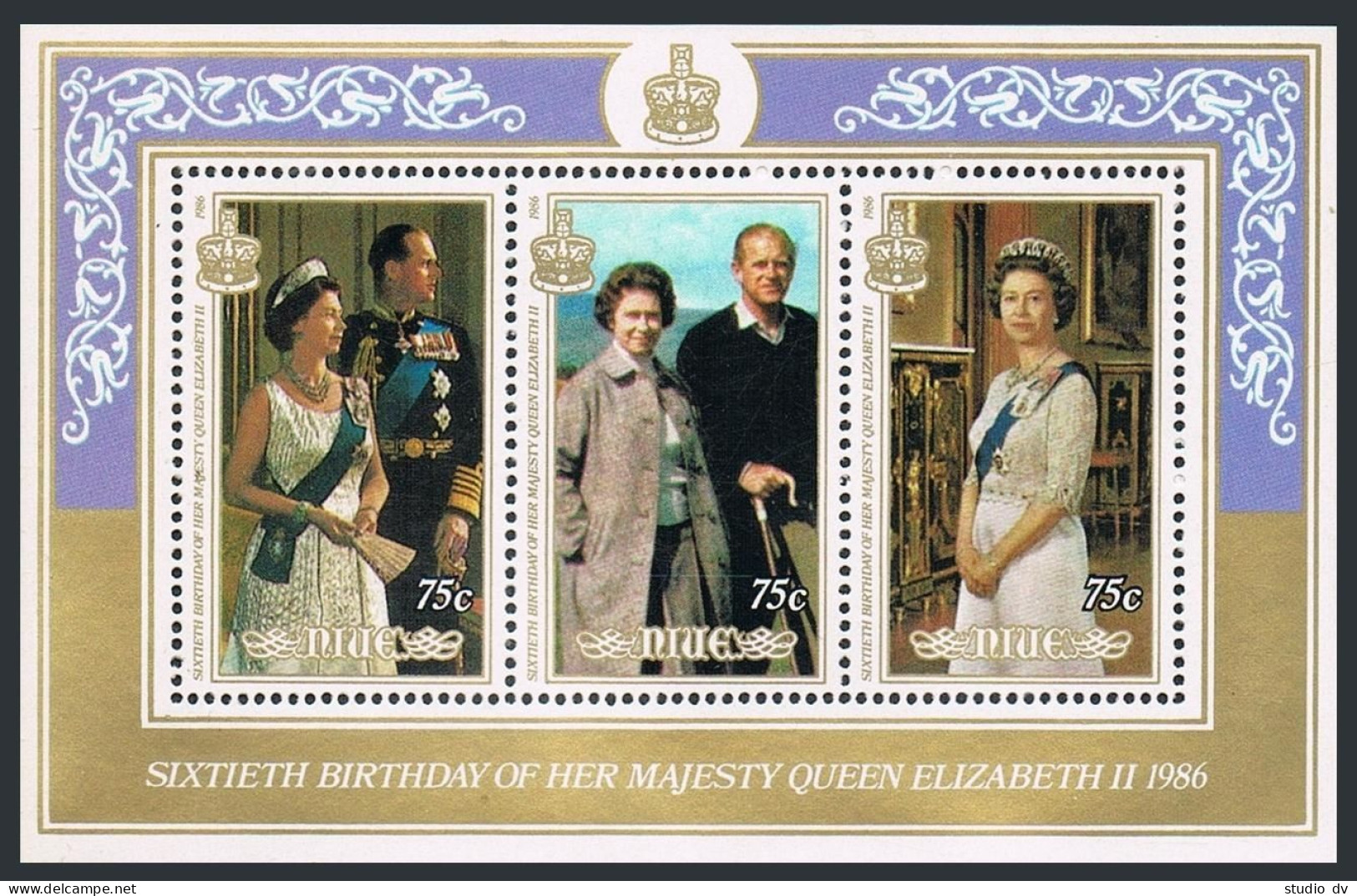 Niue 510-514,MNH.Mi 658-660,Bl.102-103. Queen Elizabeth II-60,1986.Prince Philip - Niue