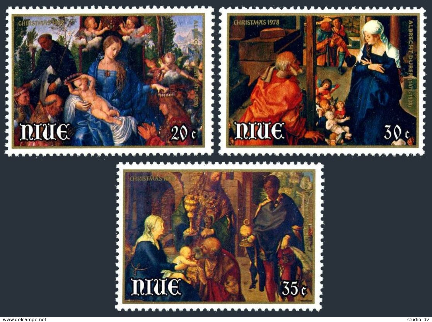 Niue 232-234, MNH. Michel 218-220. Christmas 1978. Paintings By Durer. - Niue