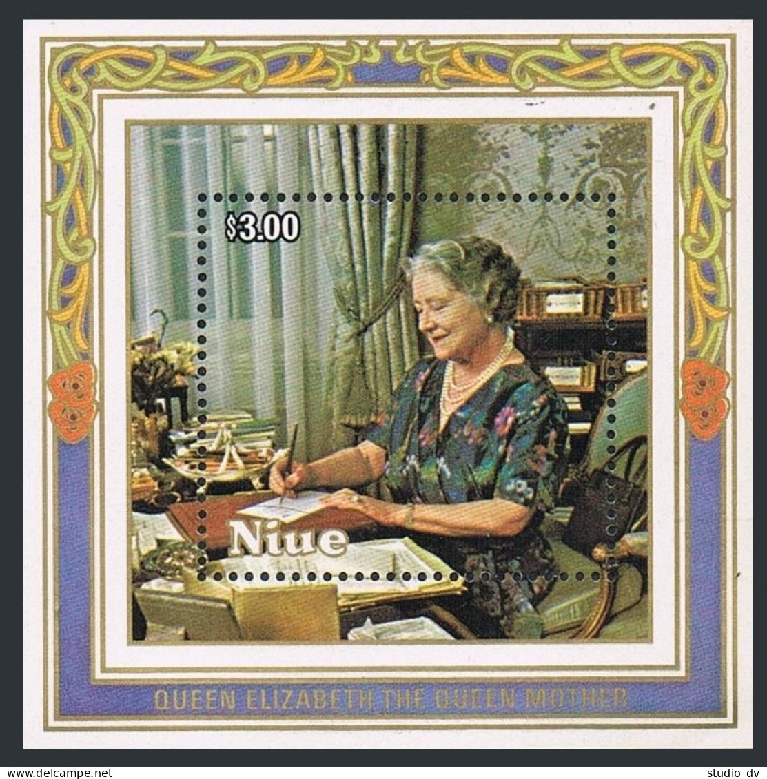 Niue 476-478,478a,479 Sheets,MNH.Mi 618-621 Klb. Queen Mother,85th Birthday.1985 - Niue