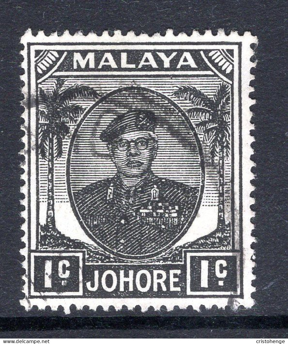 Malaysian States - Johore - 1949 Sultan Sir Ibrahim - 1c Black Used (SG 133) - Johore