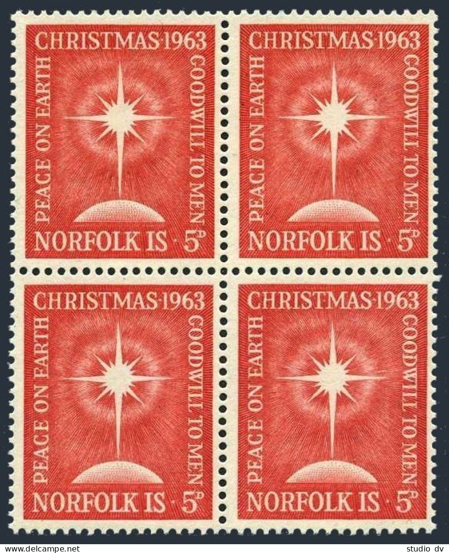 Norfolk 65 Block/4, MNH. Michel 56. Christmas 1963. Star Of Bethlehem. - Ile Norfolk