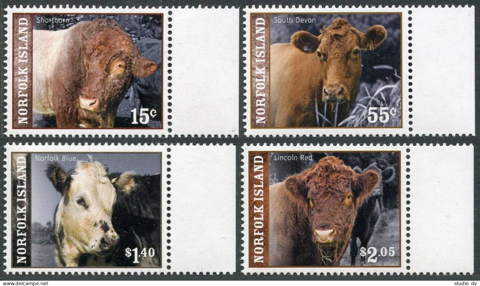 Norfolk 970-973,974 Sheet,MNH. Cattle Breeds,2009. - Norfolkinsel