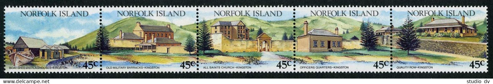 Norfolk 533 Ae Strip, MNH. Michel 535-539. Tourist Sites At Kingston, 1993. - Ile Norfolk