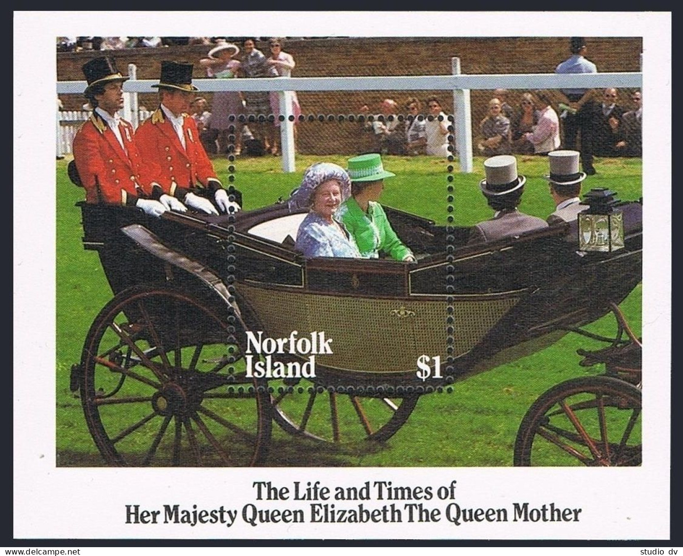 Norfolk 364-367, 368, MNH. Mi 364-367, Bl.7. Queen Mother 85th Birthday, 1985. - Norfolk Island