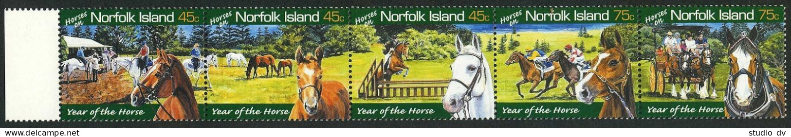 Norfolk 788 Ae Strip,MNH. 2003.Lunar Year Of Horse-2002 - Isola Norfolk