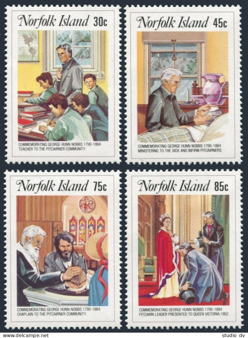 Norfolk 352-355, MNH. Michel 352-355. Rev. George Hunn Nobbs, 1984. - Norfolk Island