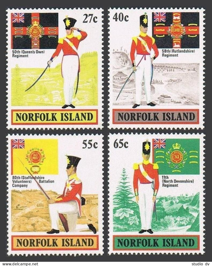 Norfolk 302-305, MNH. Michel 298-301. British Army Uniforms, 1982. - Norfolkinsel