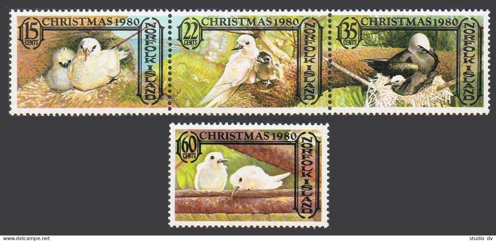 Norfolk 273-276, MNH. Michel 257-260. Christmas 1980. Red-tailed Tropic Birds. - Ile Norfolk