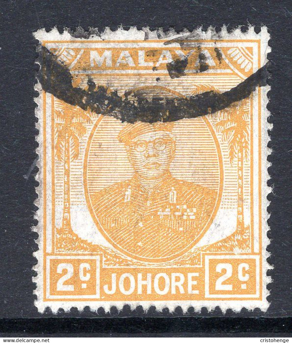 Malaysian States - Johore - 1949 Sultan Sir Ibrahim - 2c Orange-yellow Used (SG 134a) - Johore