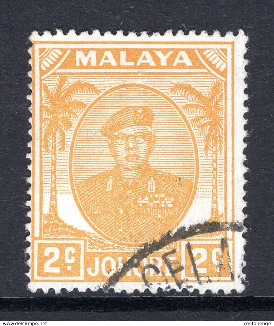 Malaysian States - Johore - 1949 Sultan Sir Ibrahim - 2c Orange-yellow Used (SG 134a) - Johore