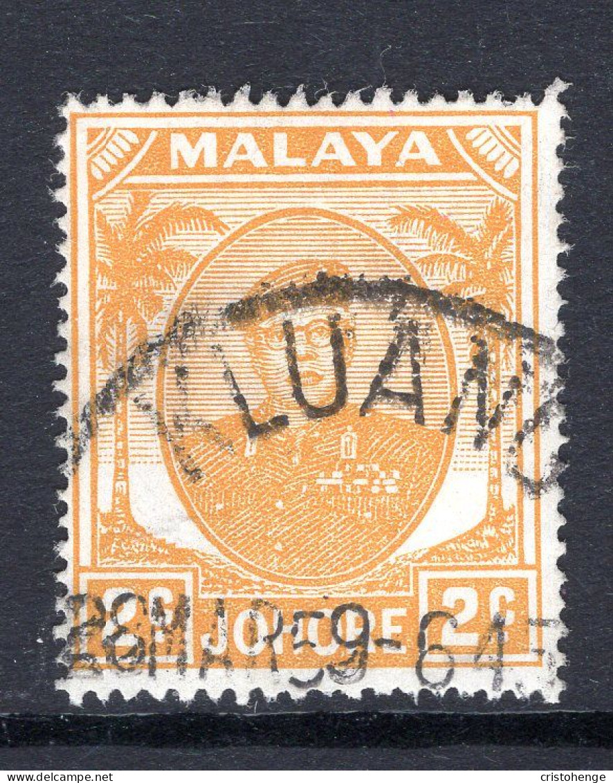 Malaysian States - Johore - 1949 Sultan Sir Ibrahim - 2c Orange-yellow Used (SG 134a) - Johore