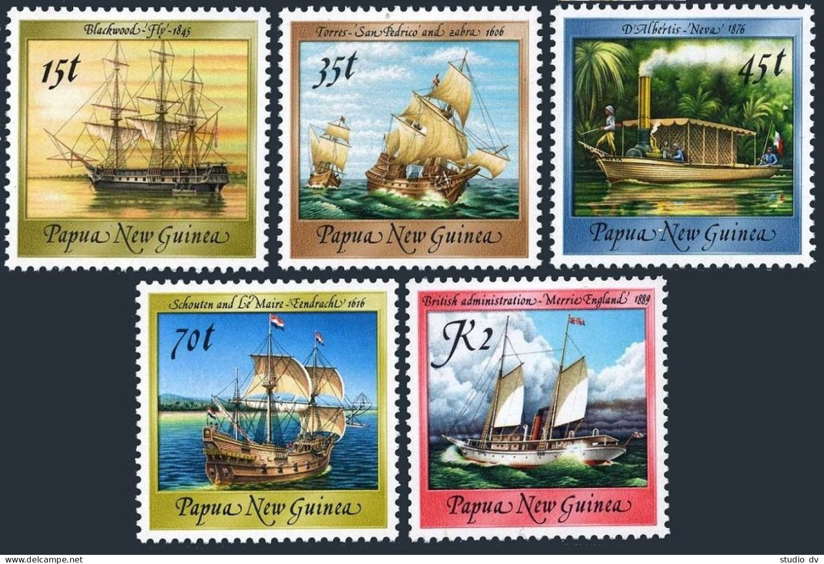 Papua New Guinea 664/676,set Of 5,MNH. Mi 543-547. Ships Issued 06.15.1987. - Papouasie-Nouvelle-Guinée