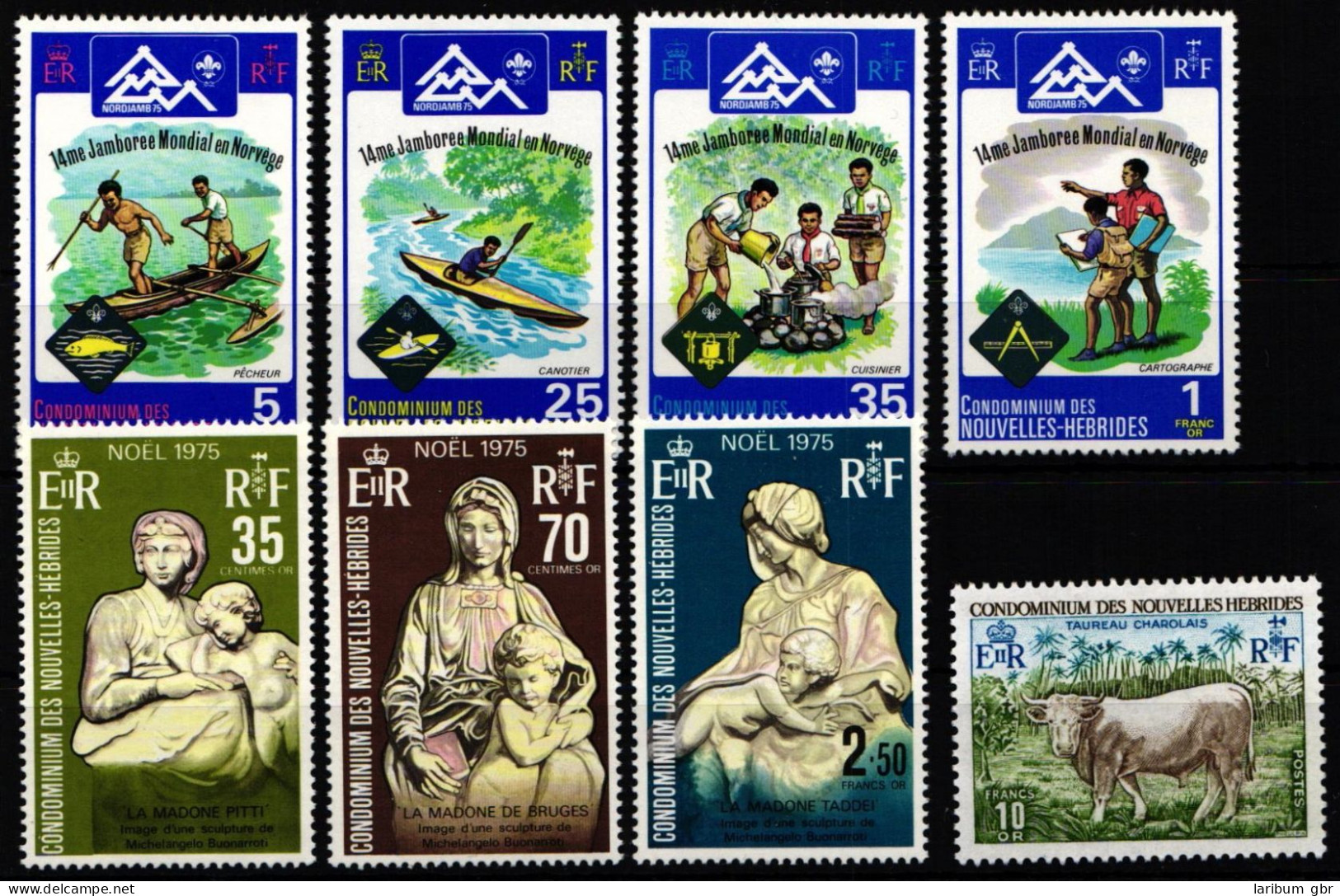 Neue Hebriden Jahrgang 1975 Postfrisch Franz. Ausgabe #NH390 - Vanuatu (1980-...)