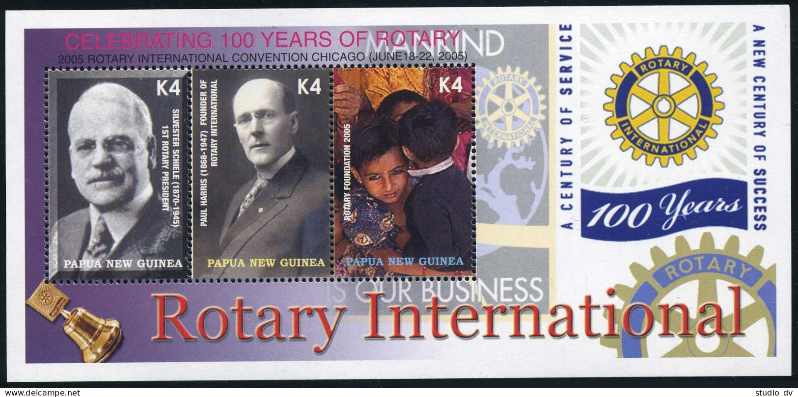 Papua New Guinea 1164-1167,1968 Ac,1969,MNH. Rotary Intl,100,2005.HIV,AIDS,Polio - Papua New Guinea
