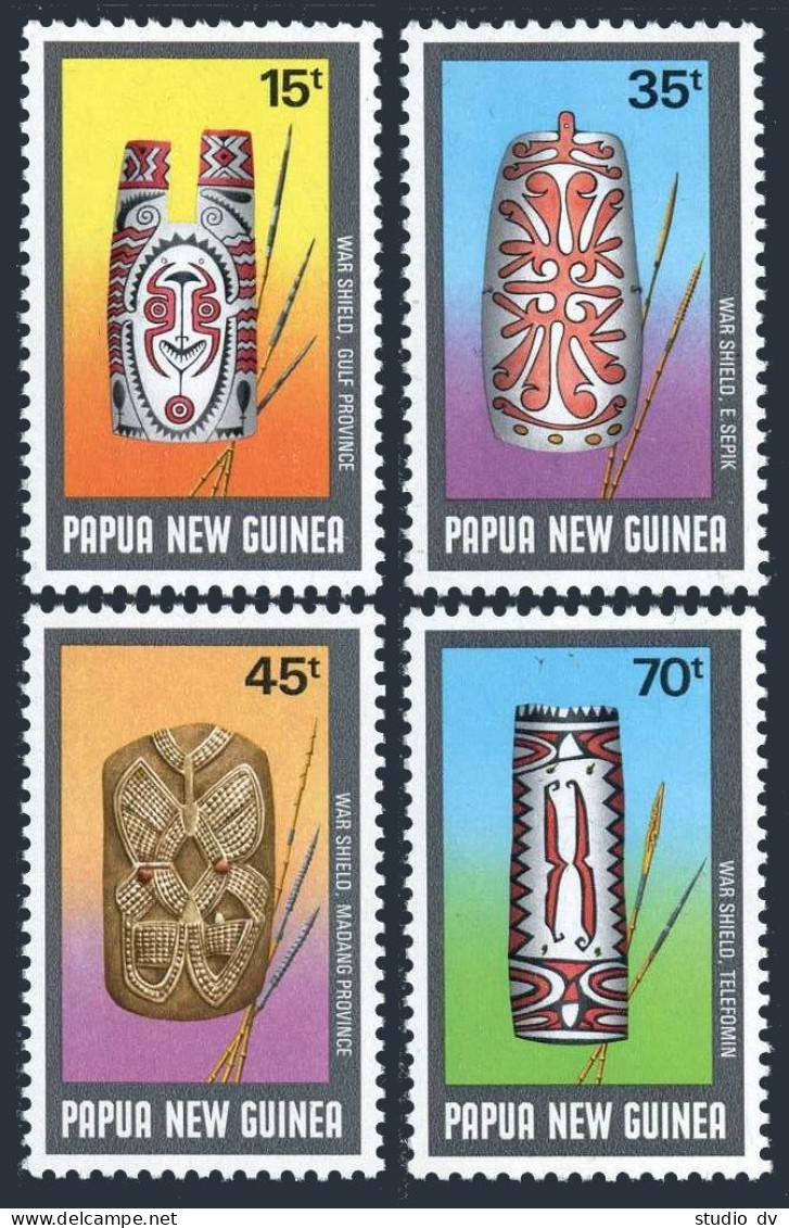 Papua New Guinea 677-680, MNH. Mi 548-551. Ceremonial Shields 1987.Elema Shield, - Papouasie-Nouvelle-Guinée